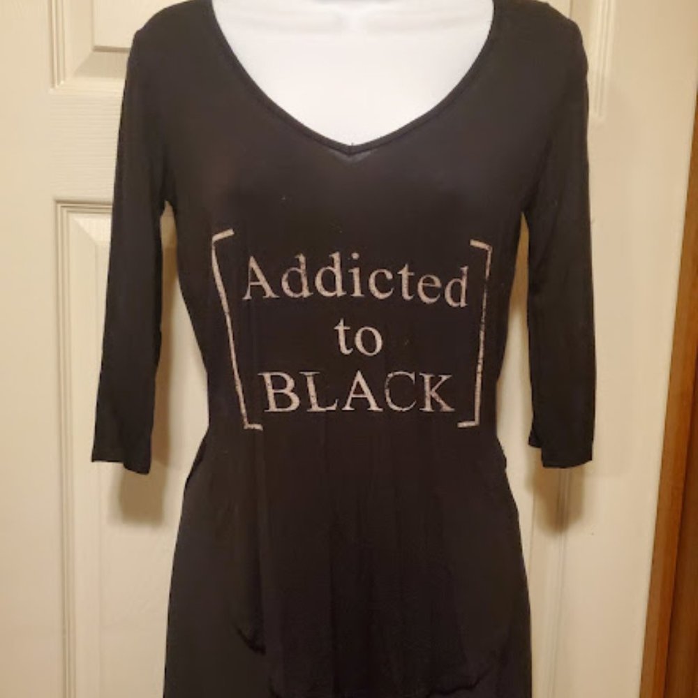 Addicted to Black 3/4 sleeve top tuxedo bottom